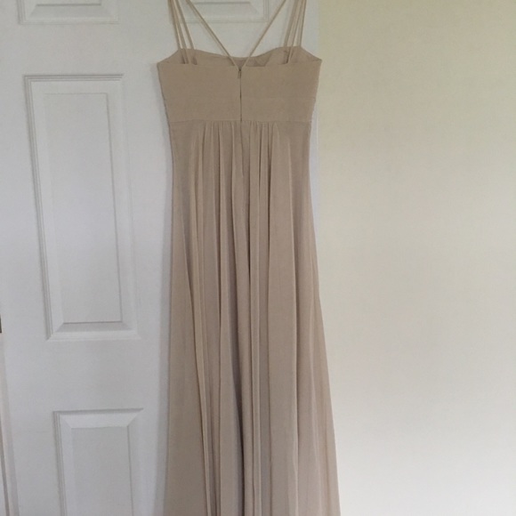 Long Spaghetti Strap Chiffon Dress w Beaded Empire - Picture 9 of 12